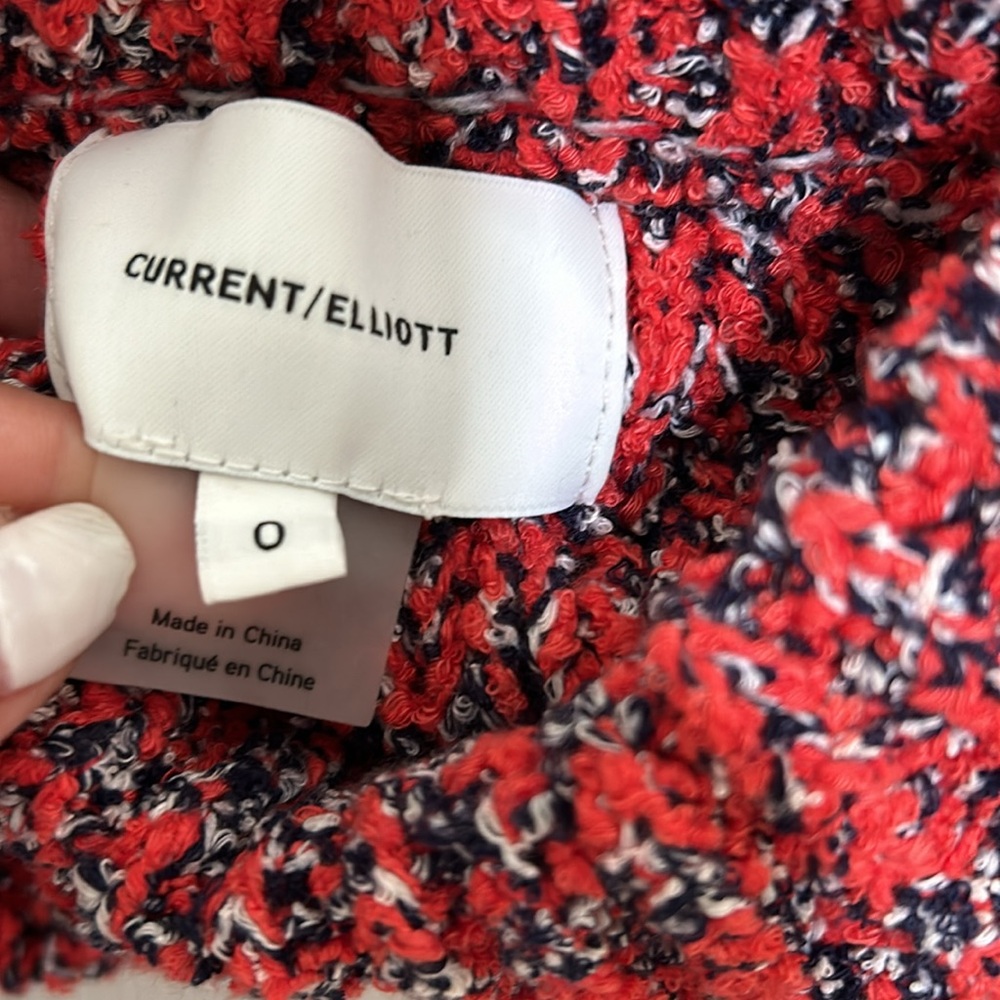 CURRENT ELLIOT WOMEN THE MOONSHINE SWEATER  PULLOVER RED BLACK LONG SLEEVE Sz 0 - Picture 7 of 11